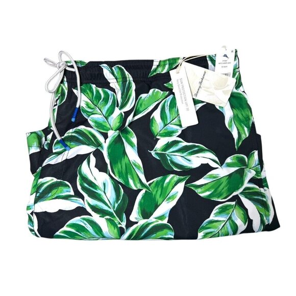Tommy Bahama Mens Green Black Big Tall Tropical Harbor Swim Trunks Sz 3XL New - Picture 4 of 12
